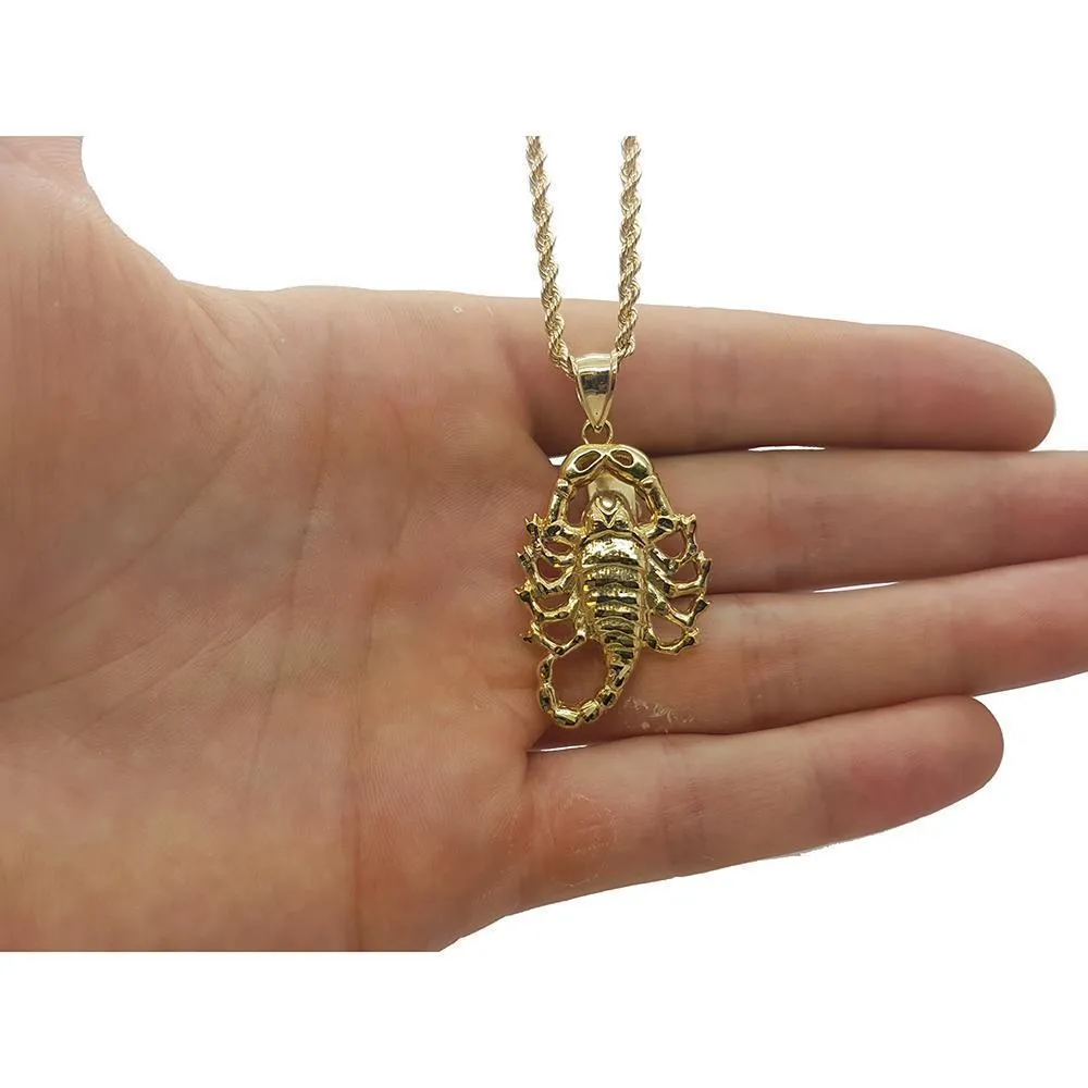 Rope Chain 2.5MM 10K With Scorpion en OR 10K MNG-118
