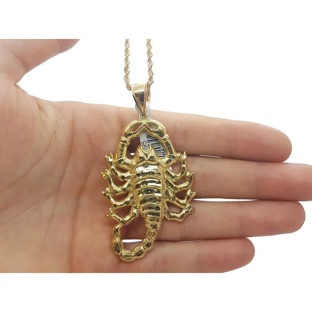 Rope Chain 2.5MM 10K With Scorpion en OR 10K MNG-118