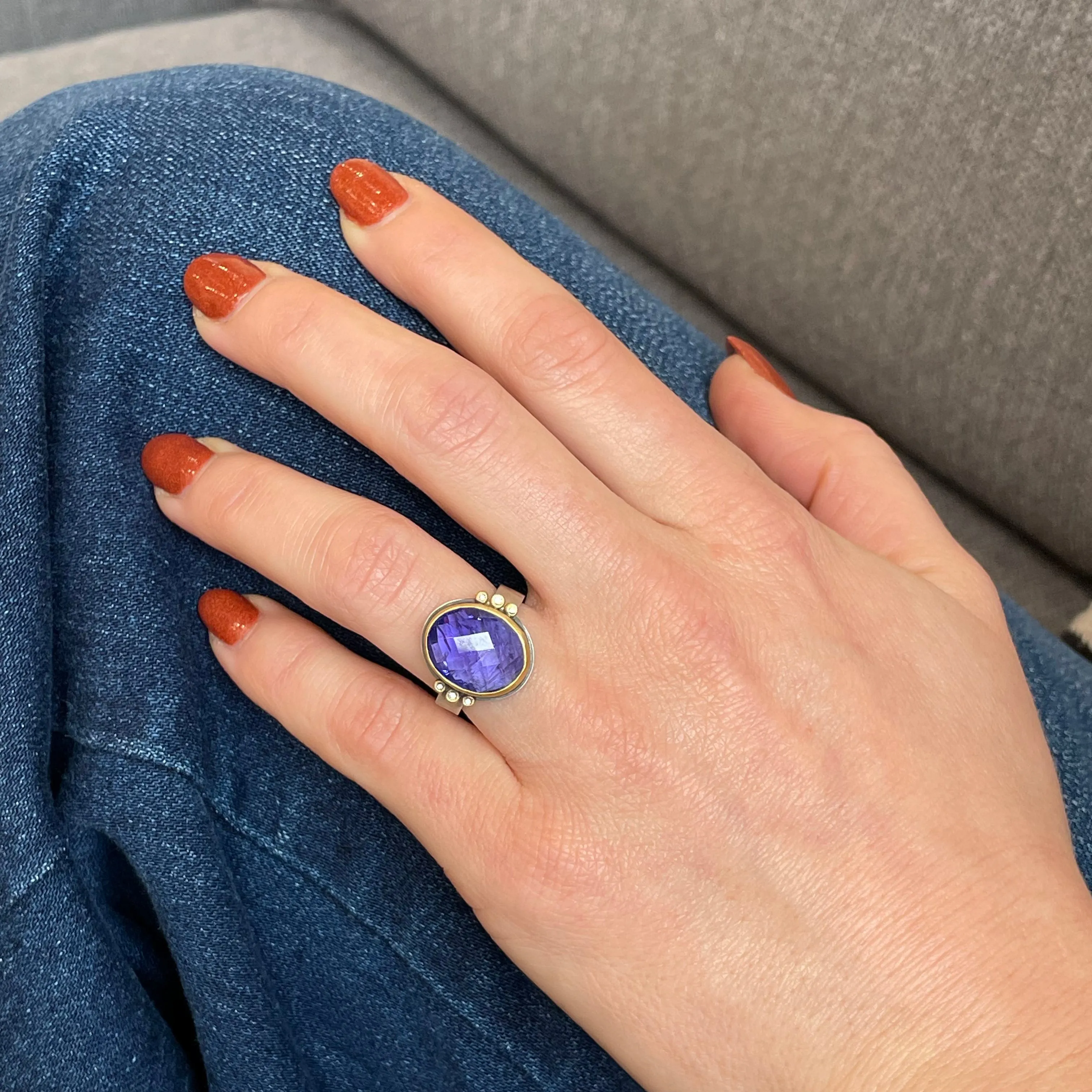 Rose Cut Tanzanite Ring