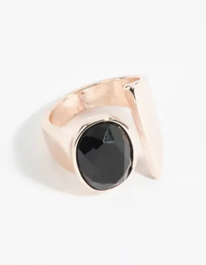 Rose Gold Open Stone Ring
