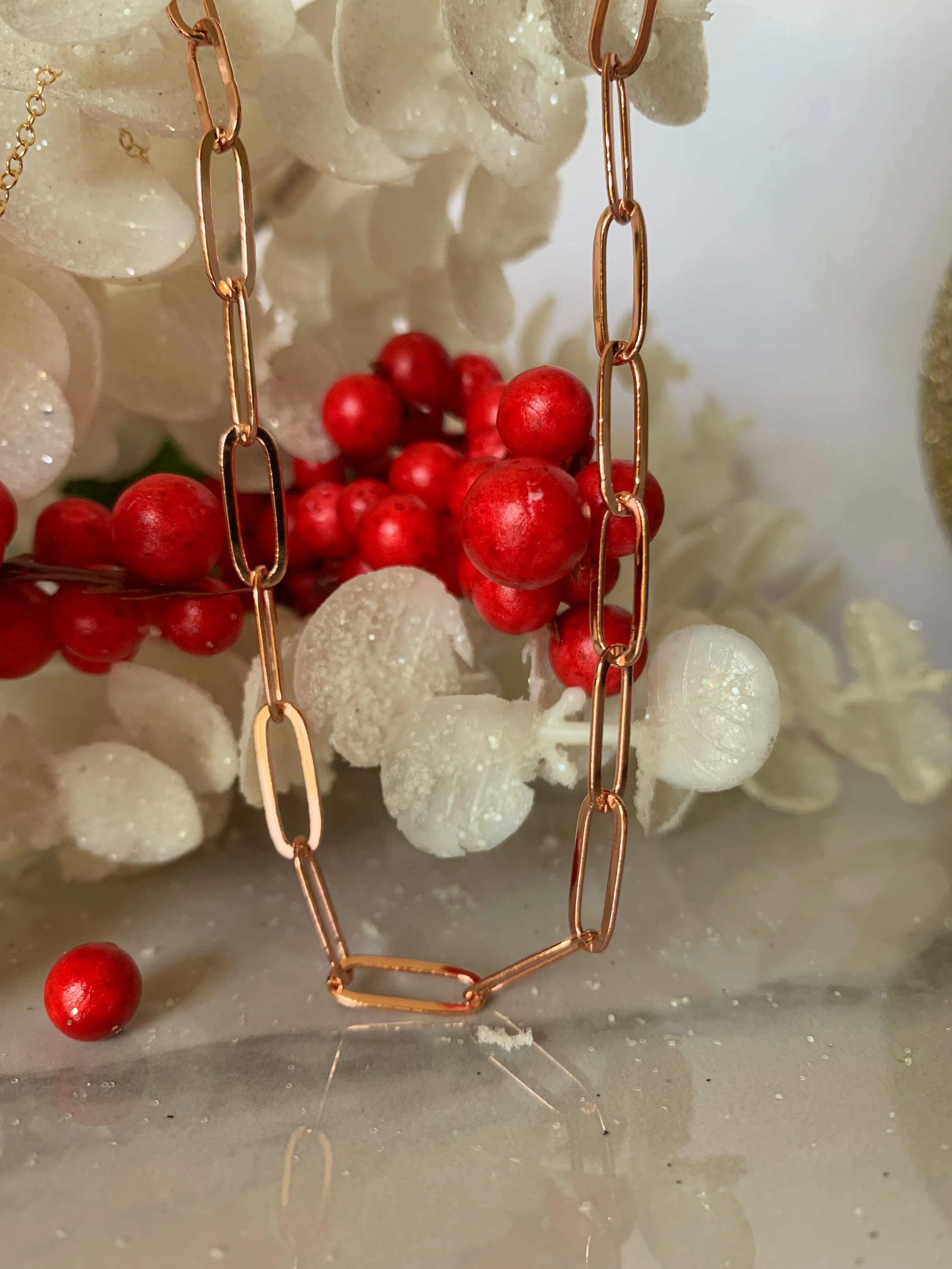 Rose Gold Paperclip Chain Necklace