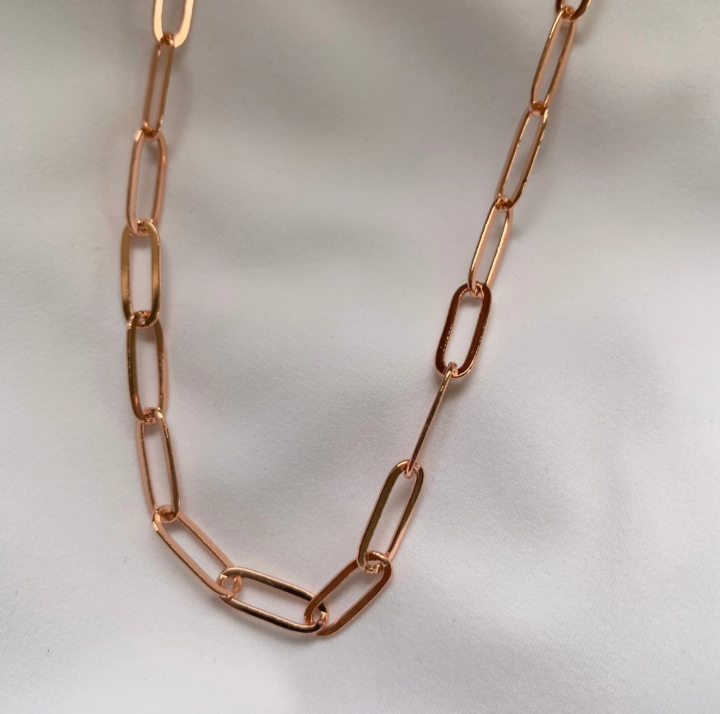 Rose Gold Paperclip Chain Necklace