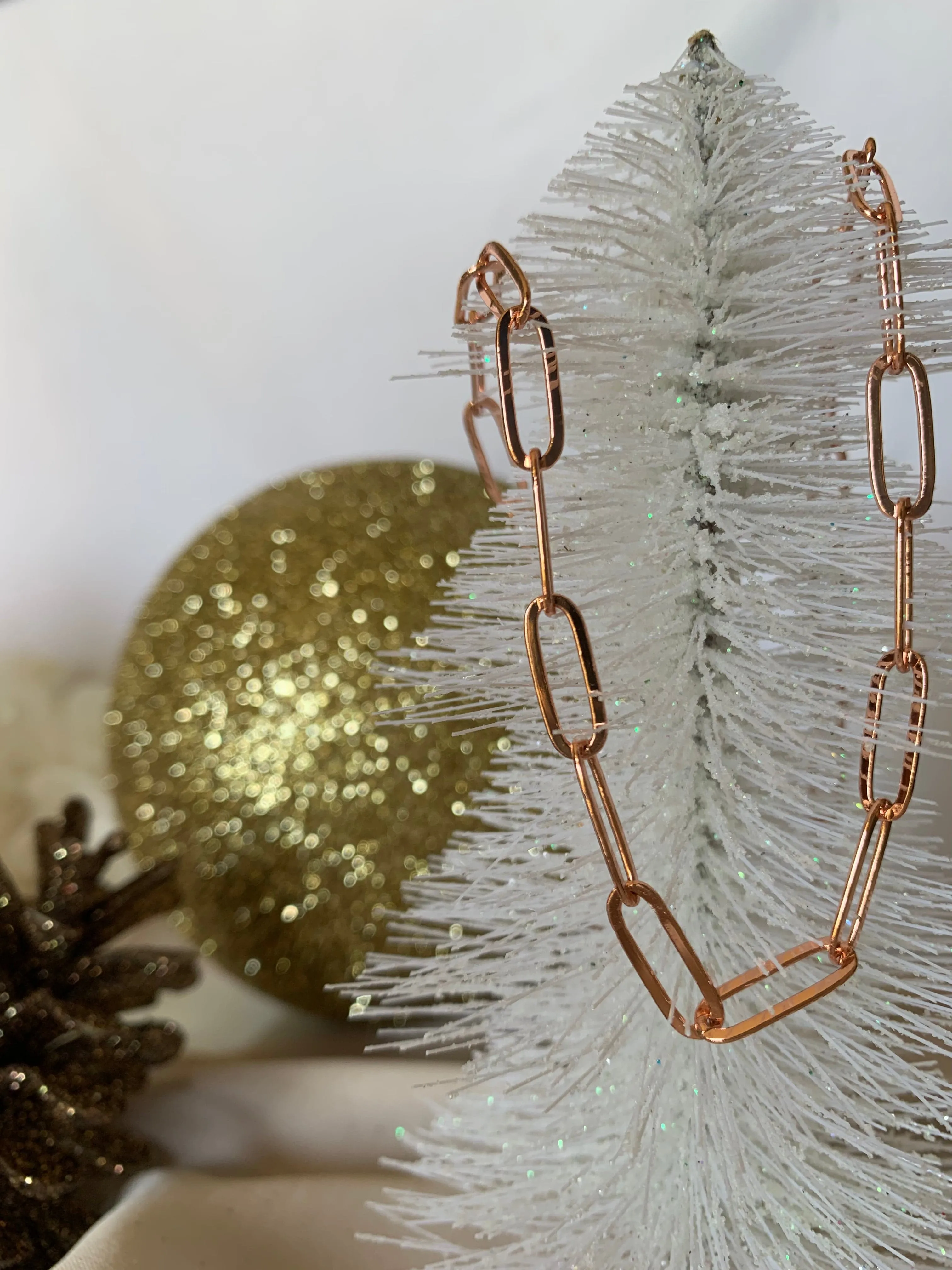 Rose Gold Paperclip Chain Necklace