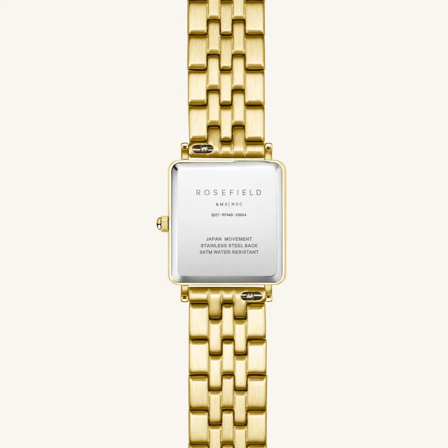 Rosefield The Boxy XS White Sunray Steel Gold Ladies Watch