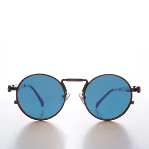 Round Bronze Metal Goth Steampunk Sunglass - Ivan 3
