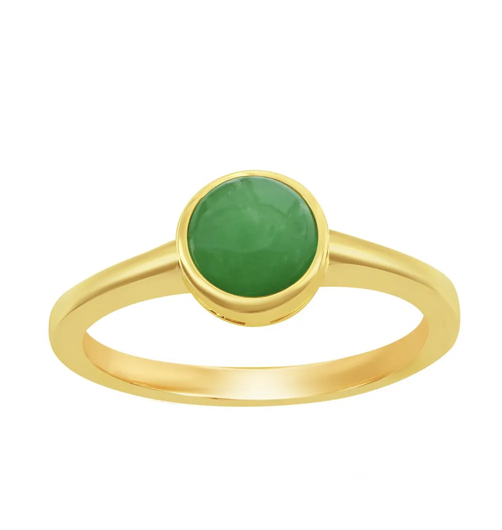 Round Jade Bezel Ring