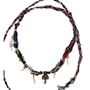 ROYAL RAINBOW PSYCHEDELIC DREAM WORLD LEATHER ROCKSTAR NECKLACE