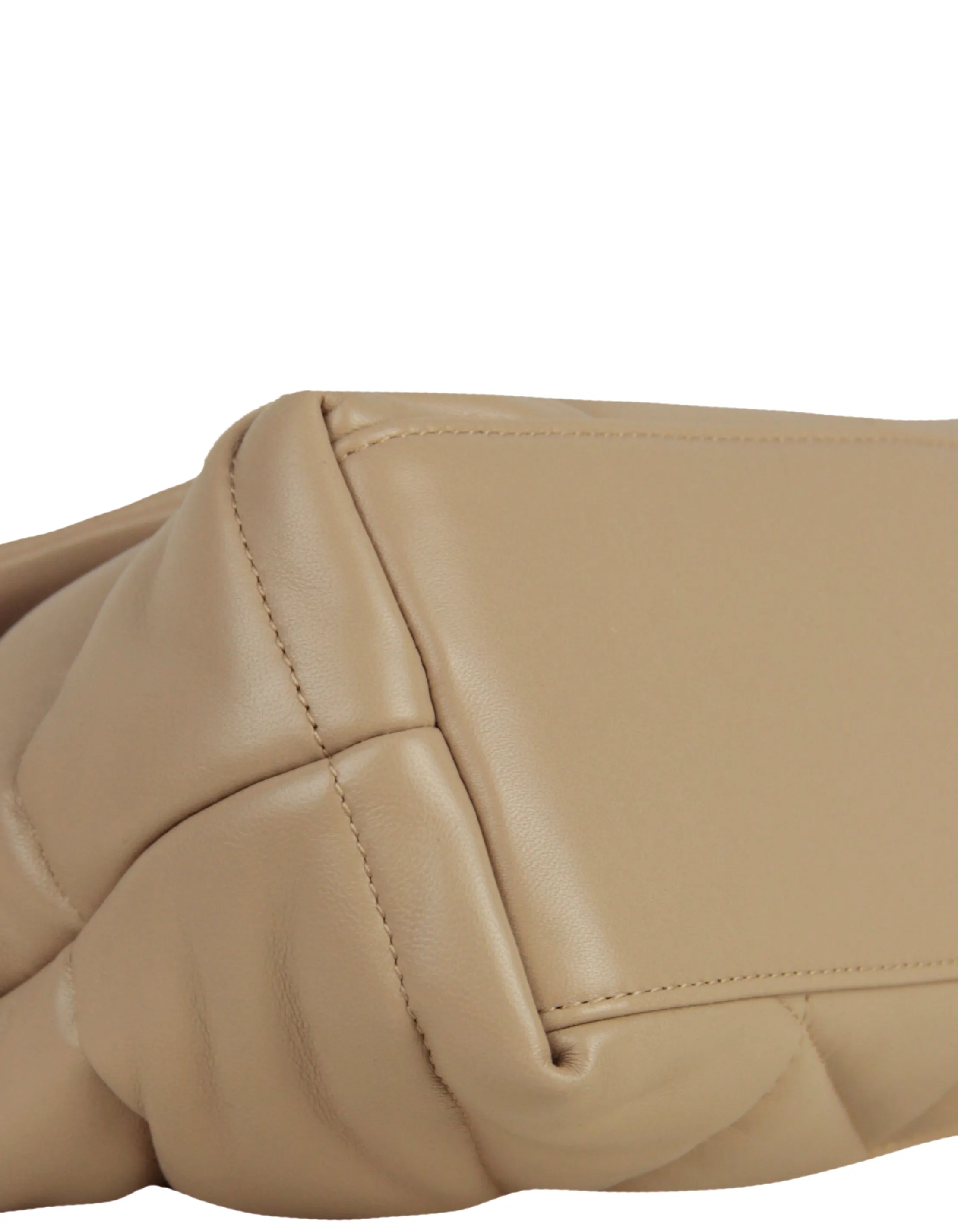 Saint Laurent Beige Leather Small Loulou Puffer Bag