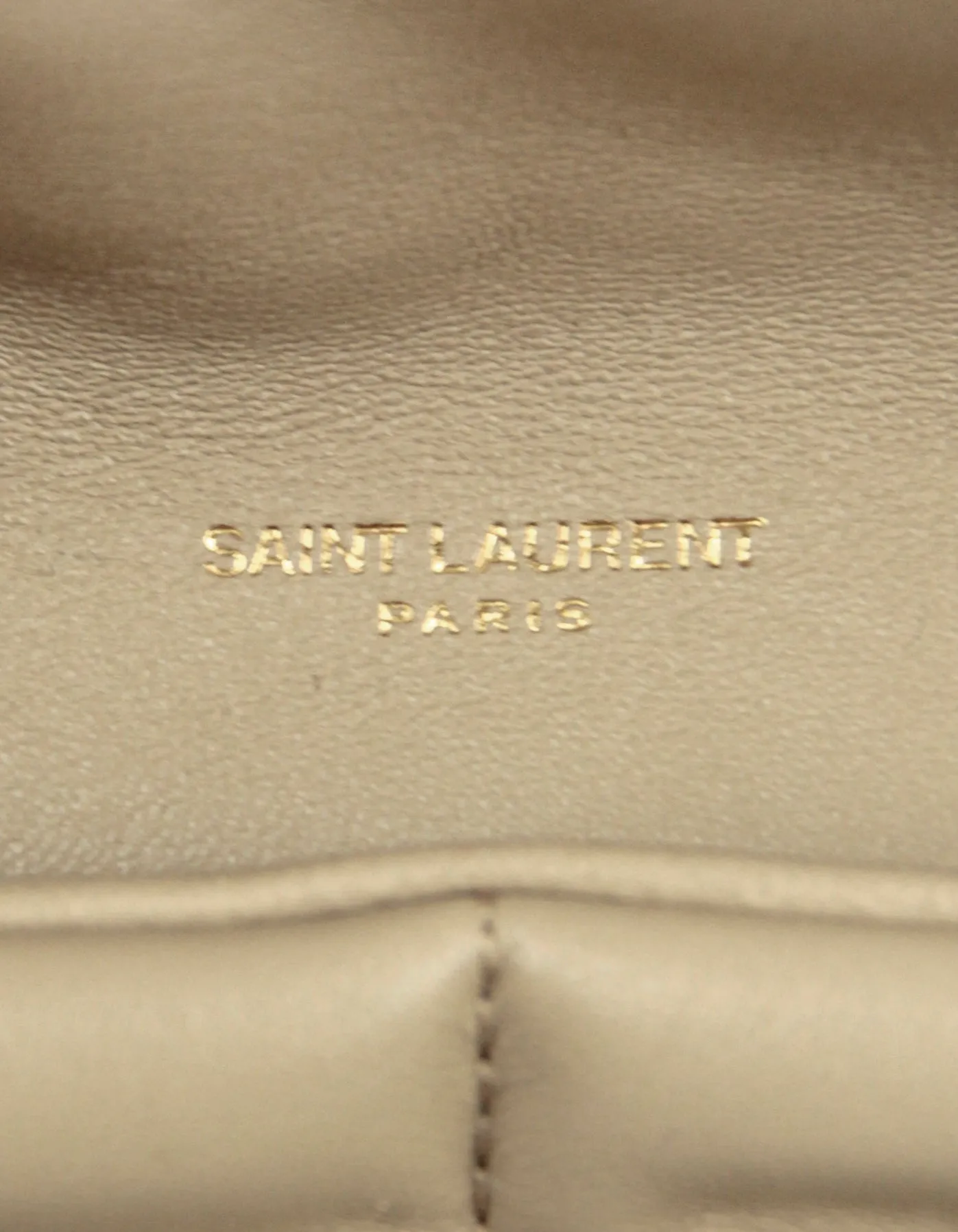Saint Laurent Beige Leather Small Loulou Puffer Bag
