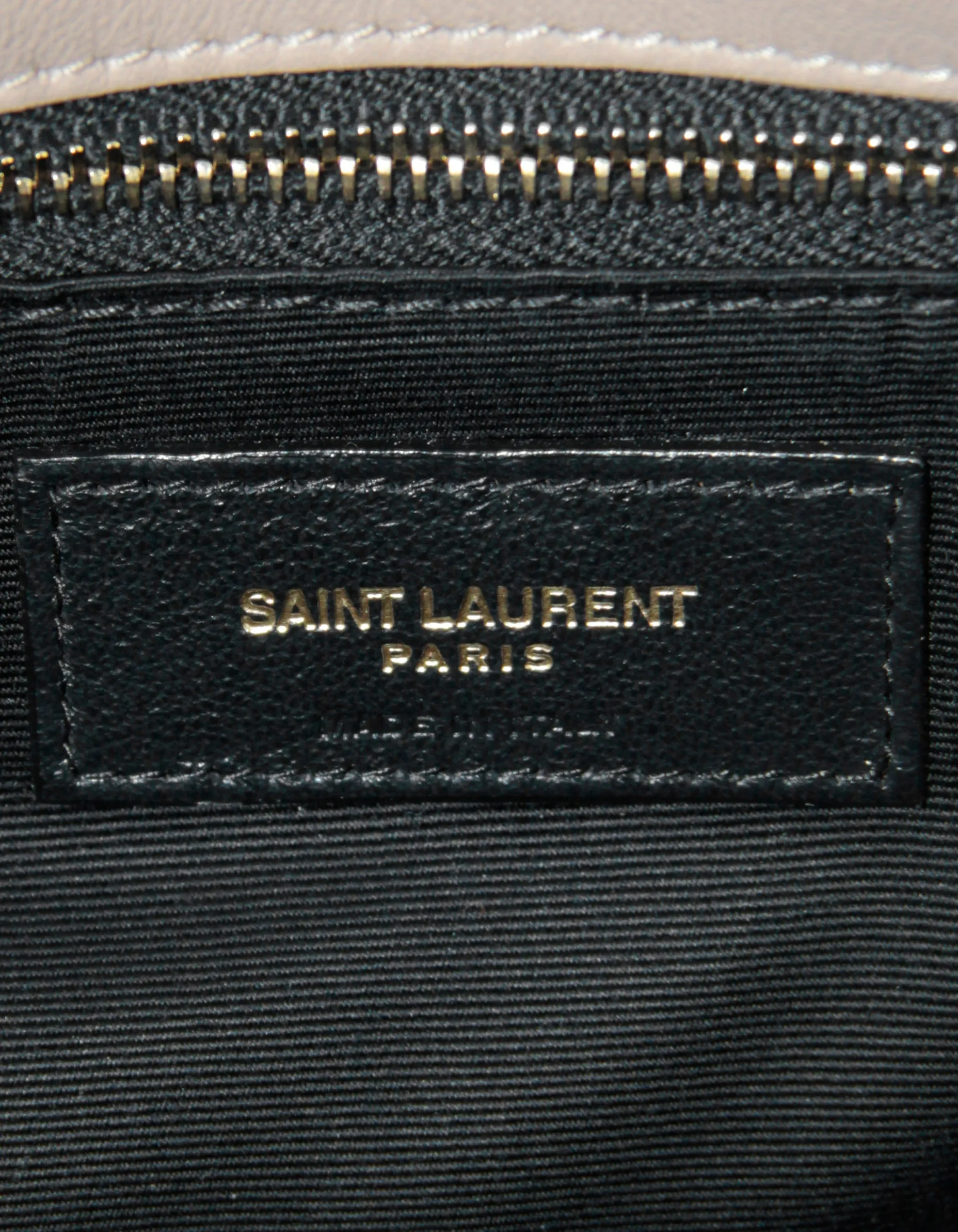 Saint Laurent Beige Leather Small Loulou Puffer Bag