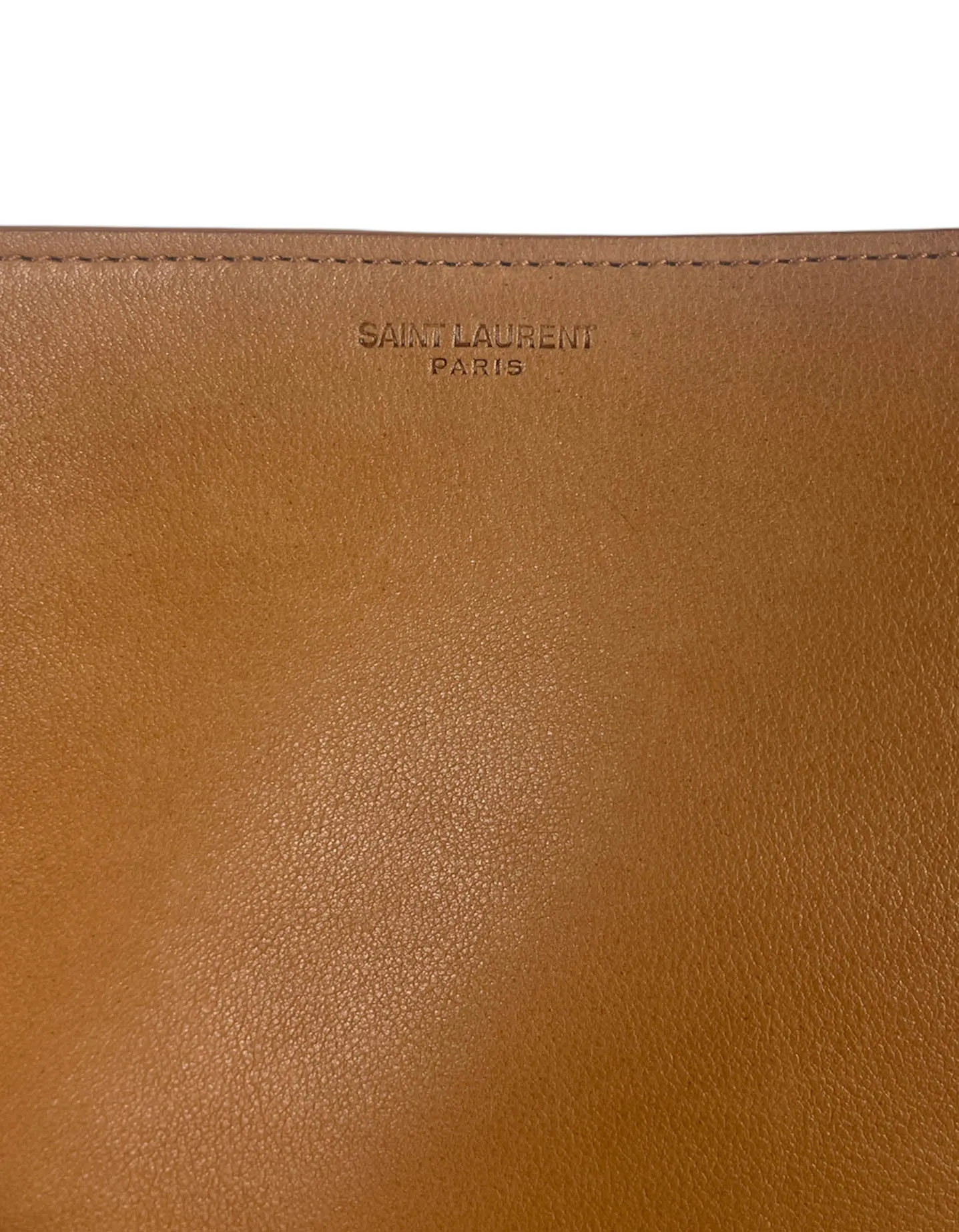Saint Laurent Tan Leather Tag Hobo w/ Crossbody Strap