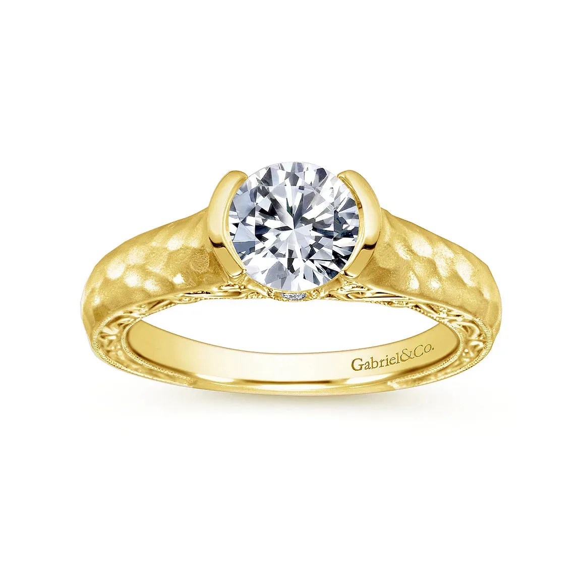 Semi Bezel Victorian Inspired Round Diamond Engagement Mounting