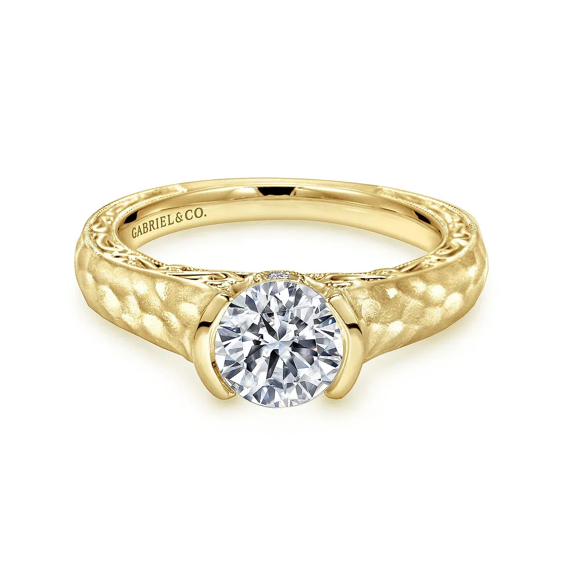 Semi Bezel Victorian Inspired Round Diamond Engagement Mounting
