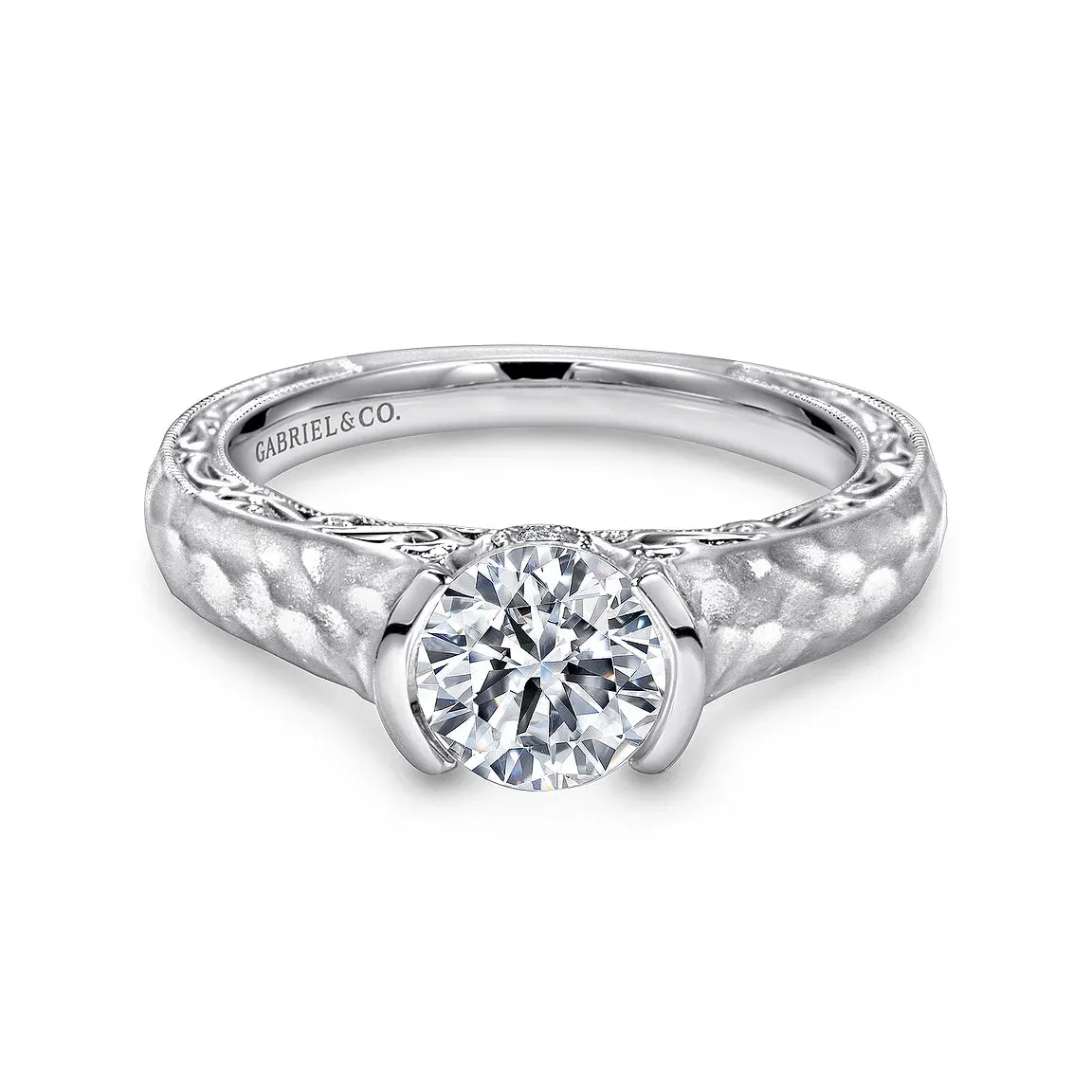 Semi Bezel Victorian Inspired Round Diamond Engagement Mounting