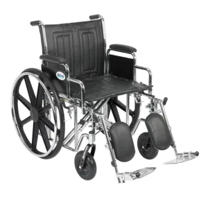 Sentra EC Heavy Duty Wheelchair, Detachable Desk Arms, Elevating Leg Rests, 20" Seat - 1 Each