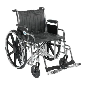 Sentra EC Heavy Duty Wheelchair, Detachable Desk Arms, Swing away Footrests, 20" Seat - 1 Each