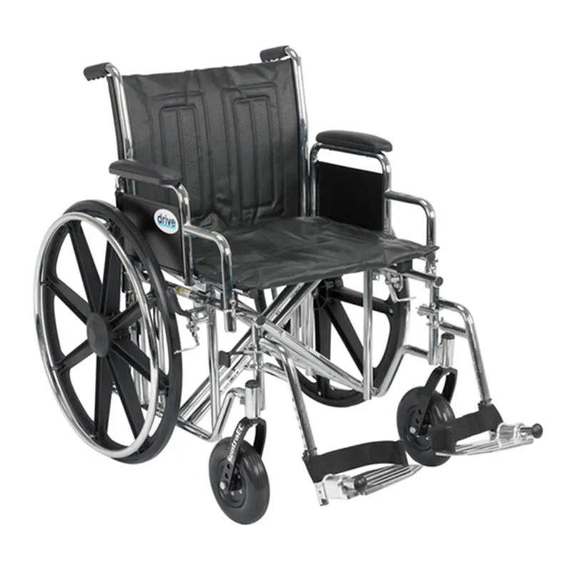Sentra EC Heavy Duty Wheelchair, Detachable Desk Arms, Swing away Footrests, 20" Seat - 1 Each
