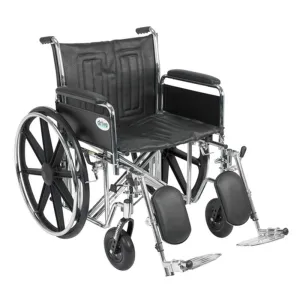 Sentra EC Heavy Duty Wheelchair, Detachable Full Arms, Elevating Leg Rests, 22" Seat - 1 Each