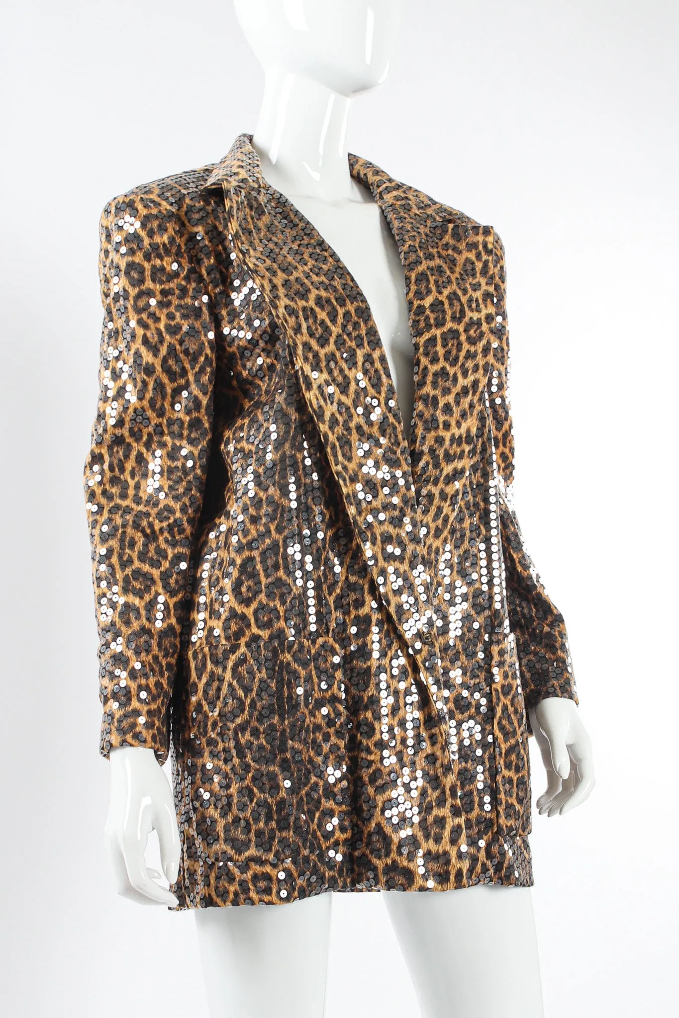 Sequin Leopard Print Blazer