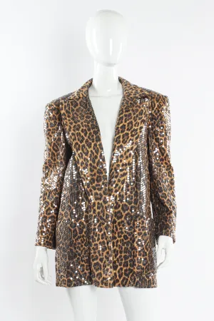 Sequin Leopard Print Blazer