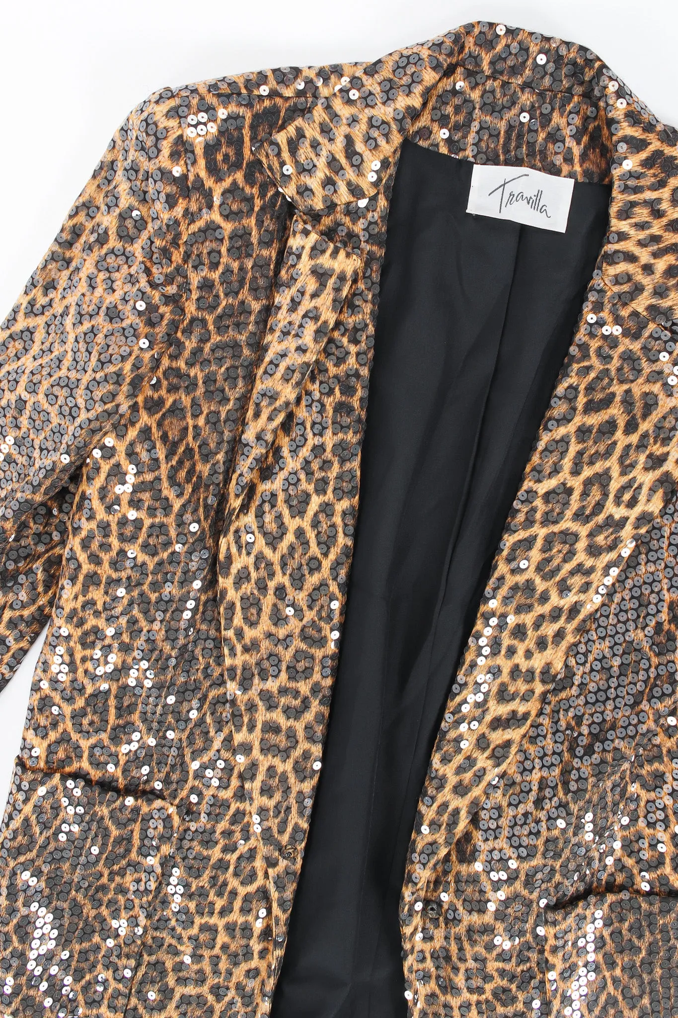 Sequin Leopard Print Blazer