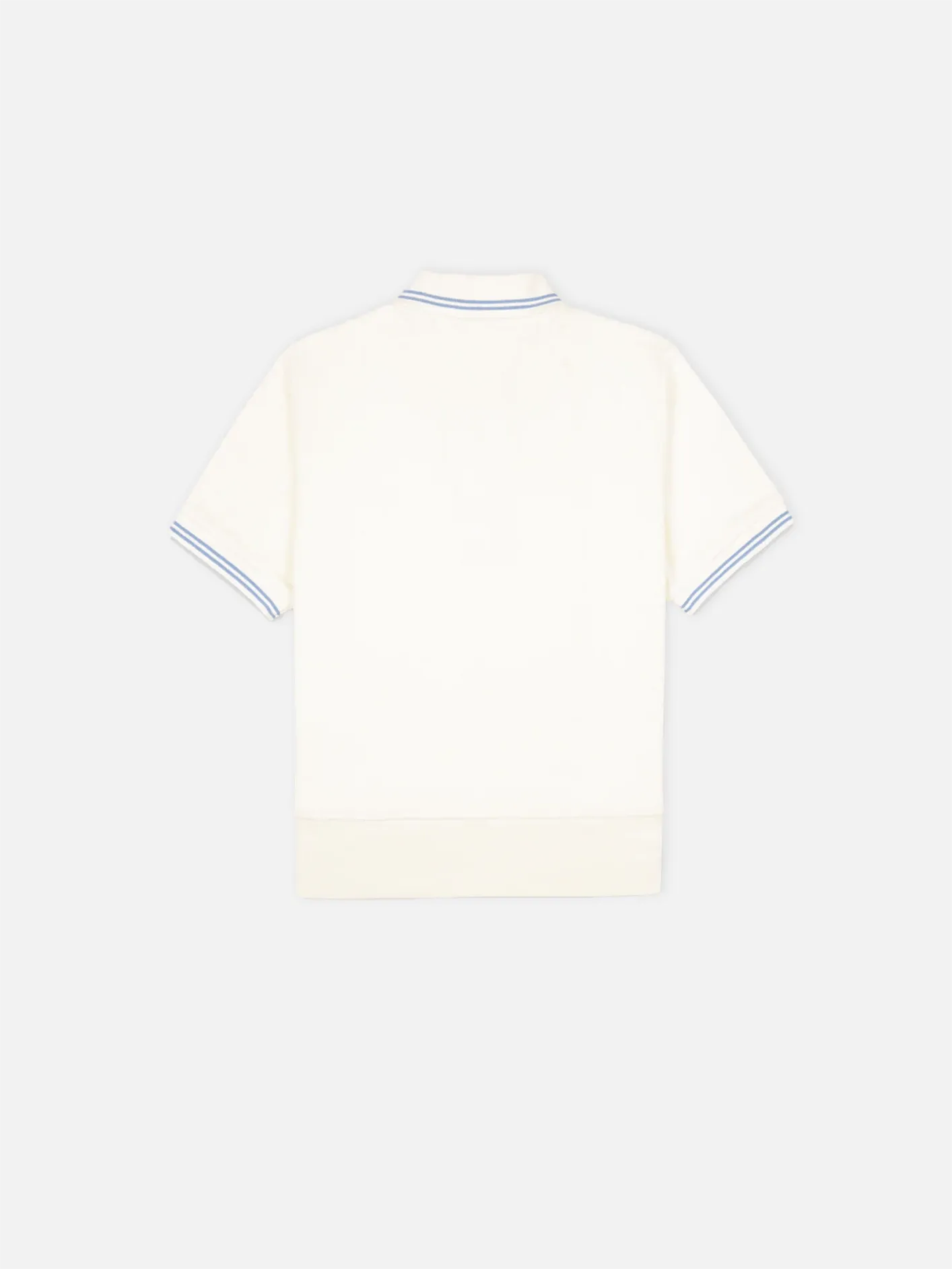 Serif Logo Terry Polo - Coconut/Sky Blue