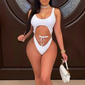 Sexy Hollow Out One-Piece Bikini Swimsuit