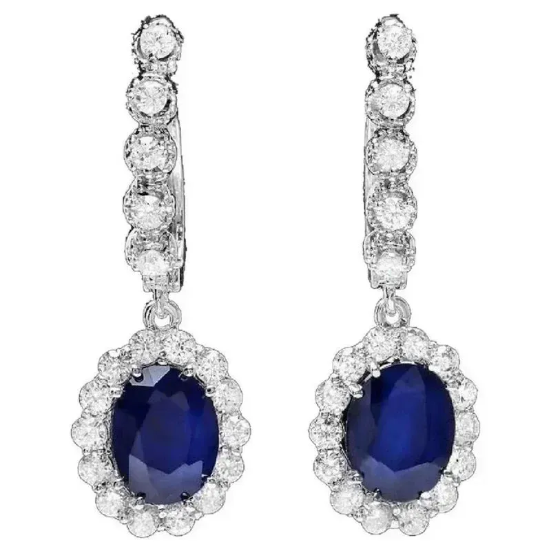 Short Drop Earrings with Flower Topaz Diamond for Women Eye Catching Party Wedding Jewelry