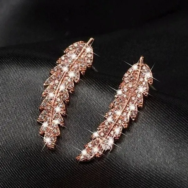 Short Drop Earrings with Flower Topaz Diamond for Women Eye Catching Party Wedding Jewelry