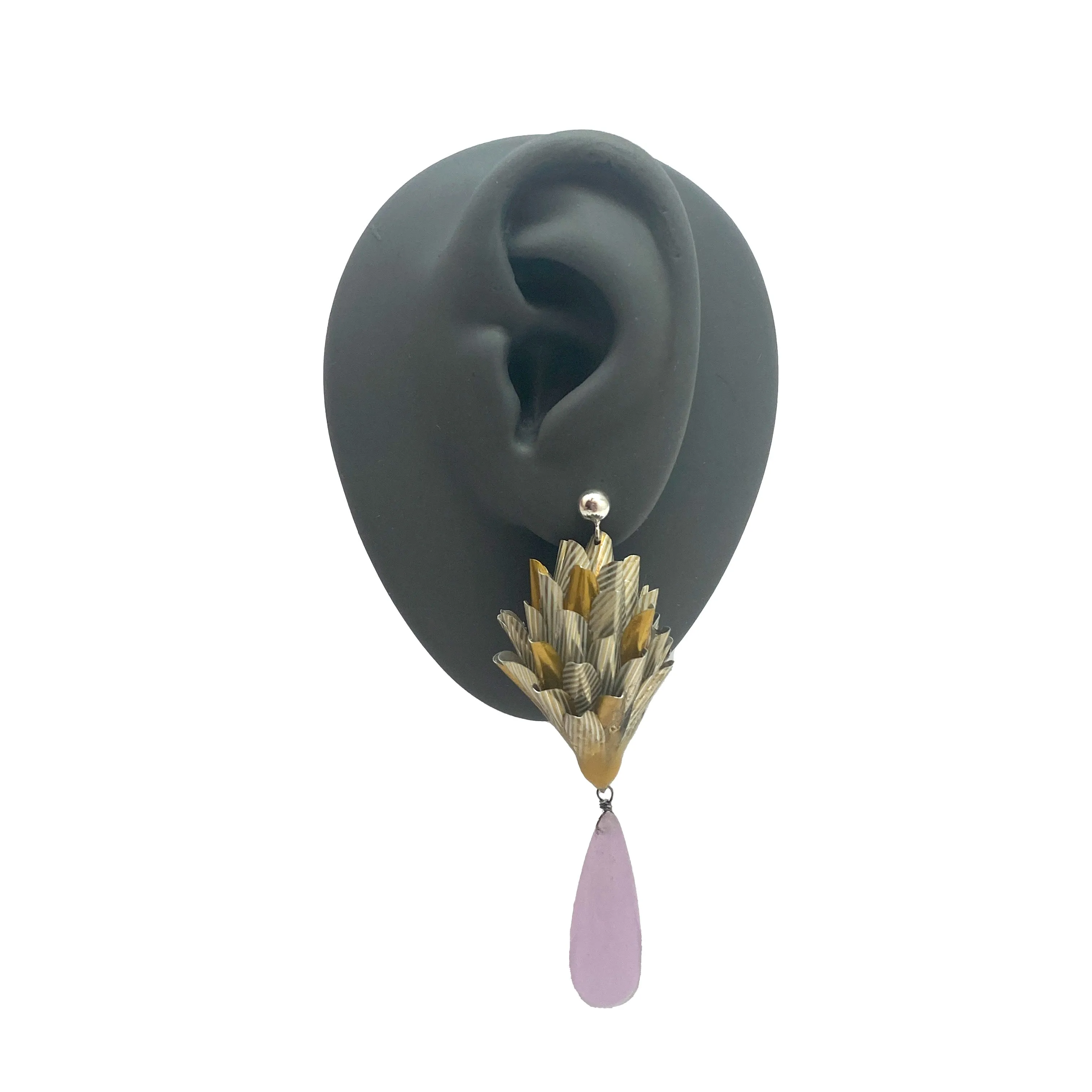 Silver and Periwinkle Aluminum Earrings