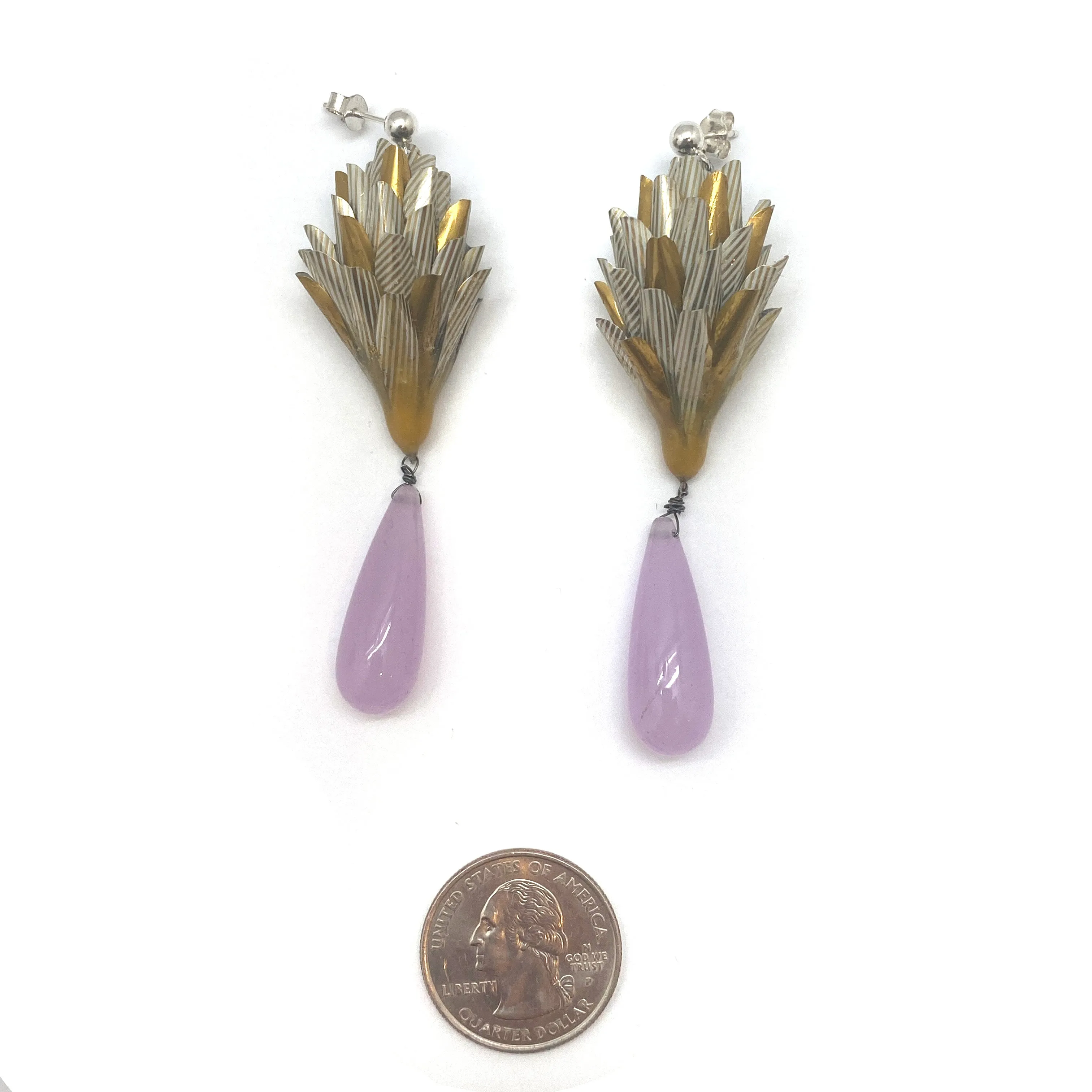 Silver and Periwinkle Aluminum Earrings