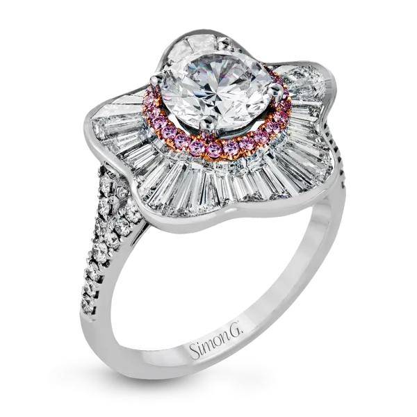 Simon G. 18k White Gold Diamond Engagement Ring