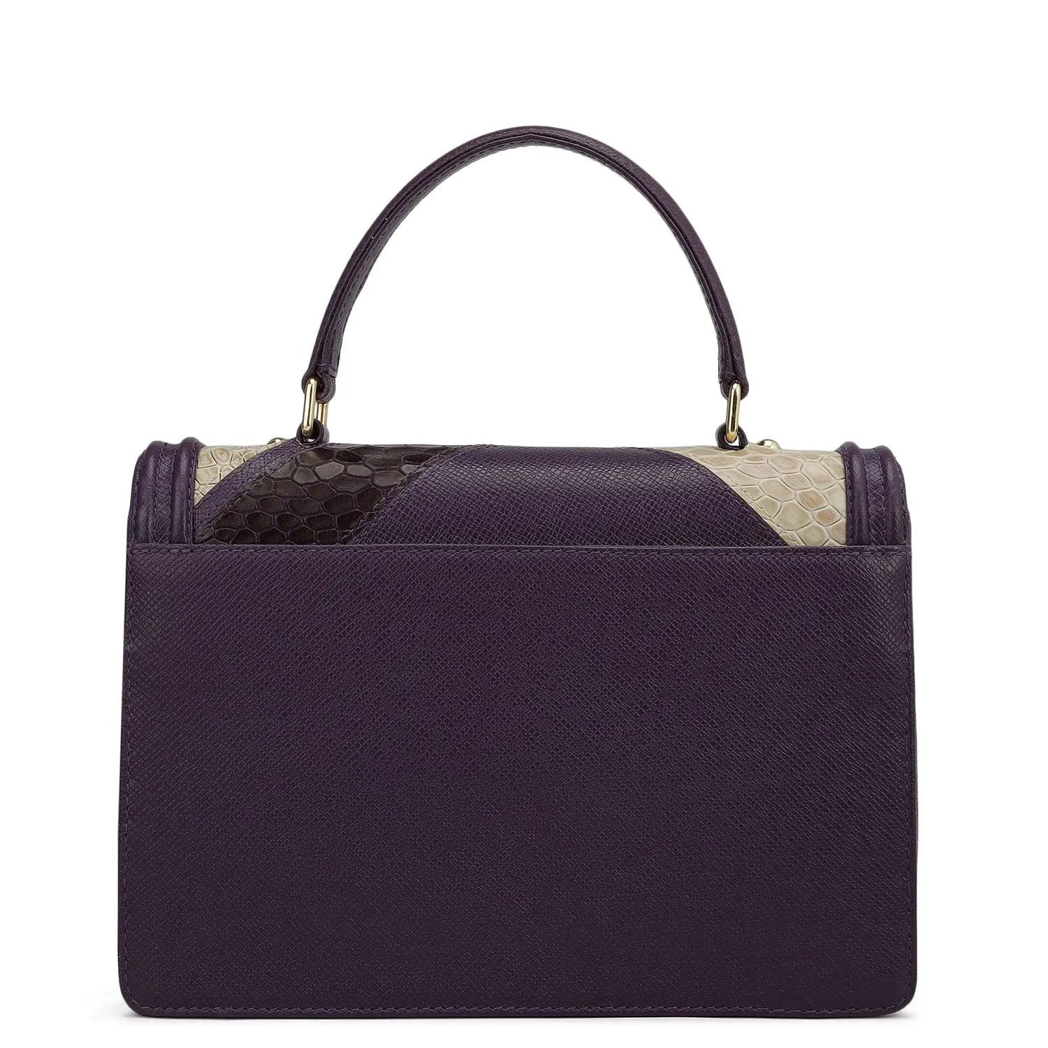 Small Croco Franzy Leather Satchel - Grapevine & Frost