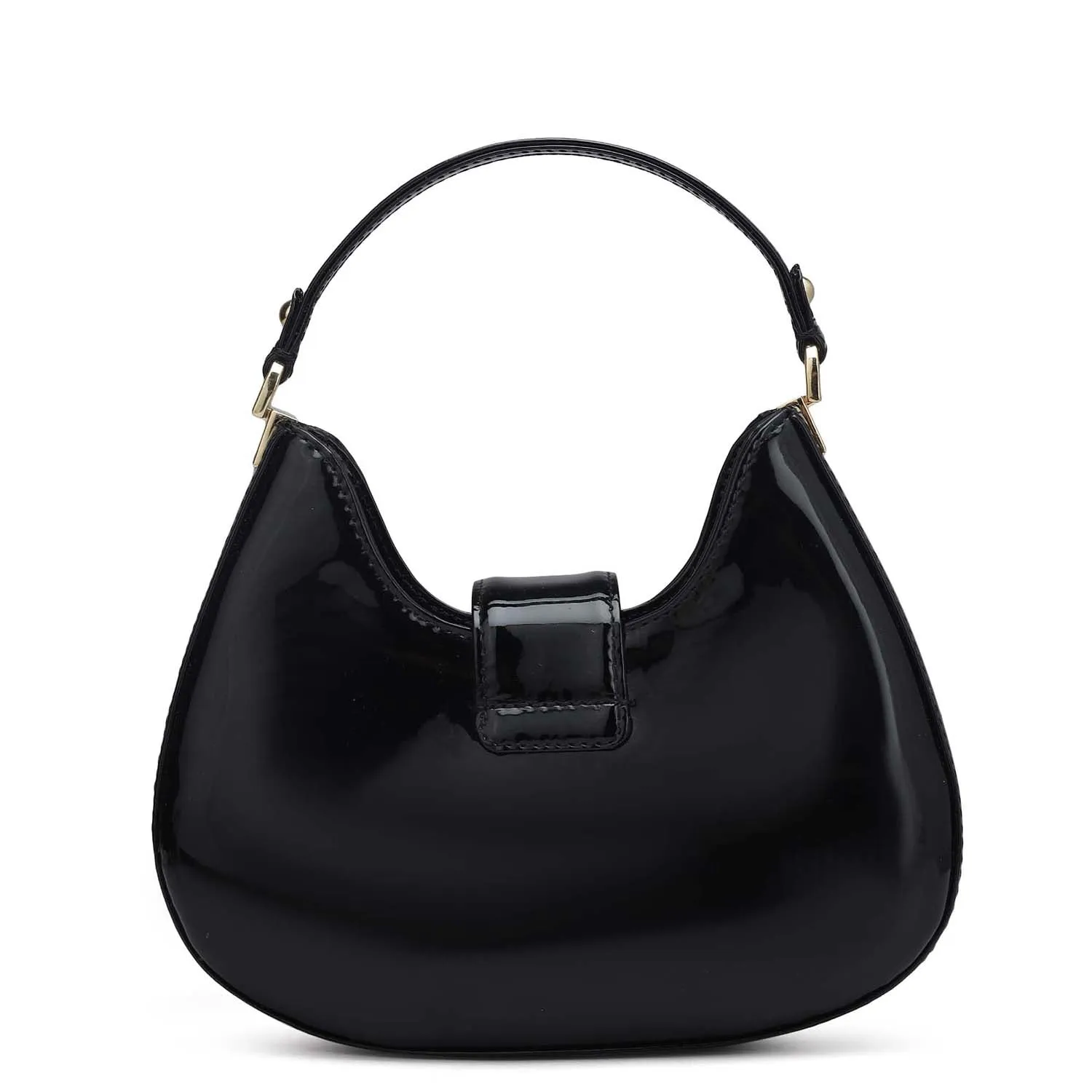 Small Patent Leather Satchel - Black