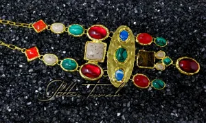 Sofia Gold and Stone Statement Necklace