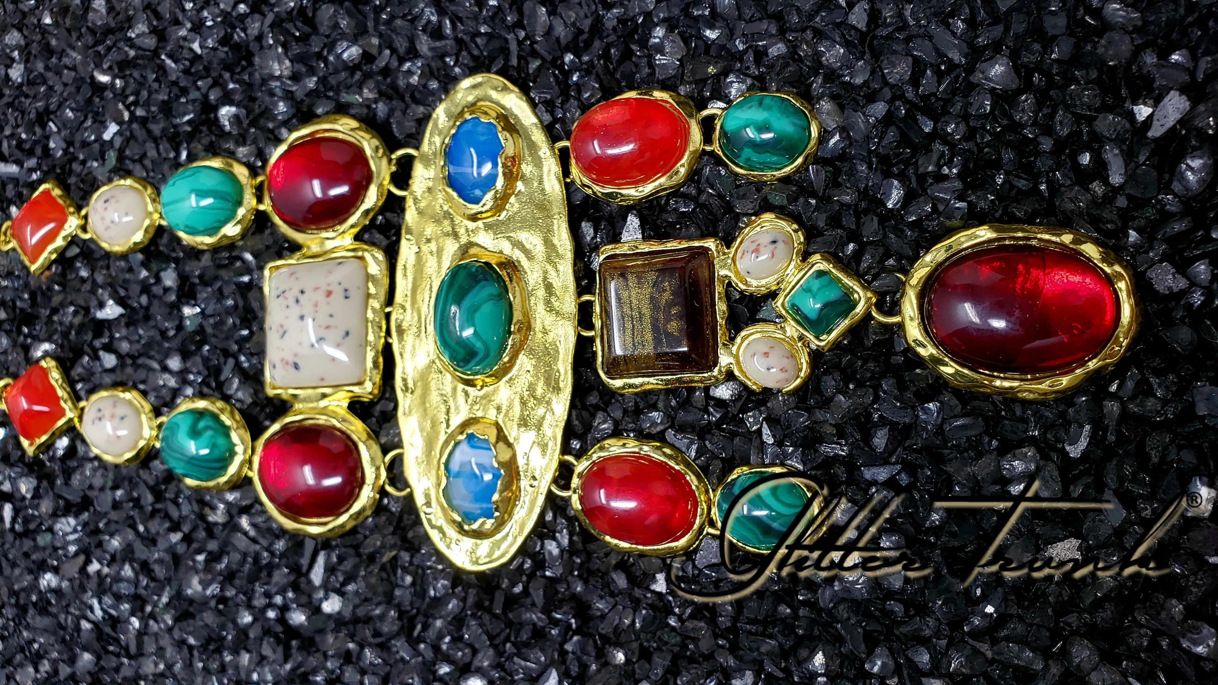 Sofia Gold and Stone Statement Necklace