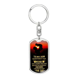 Son, From Dad- Statement Keychain