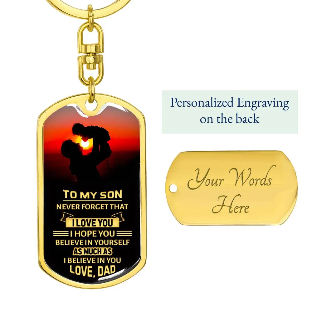 Son, From Dad- Statement Keychain