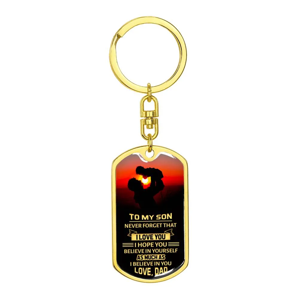 Son, From Dad- Statement Keychain
