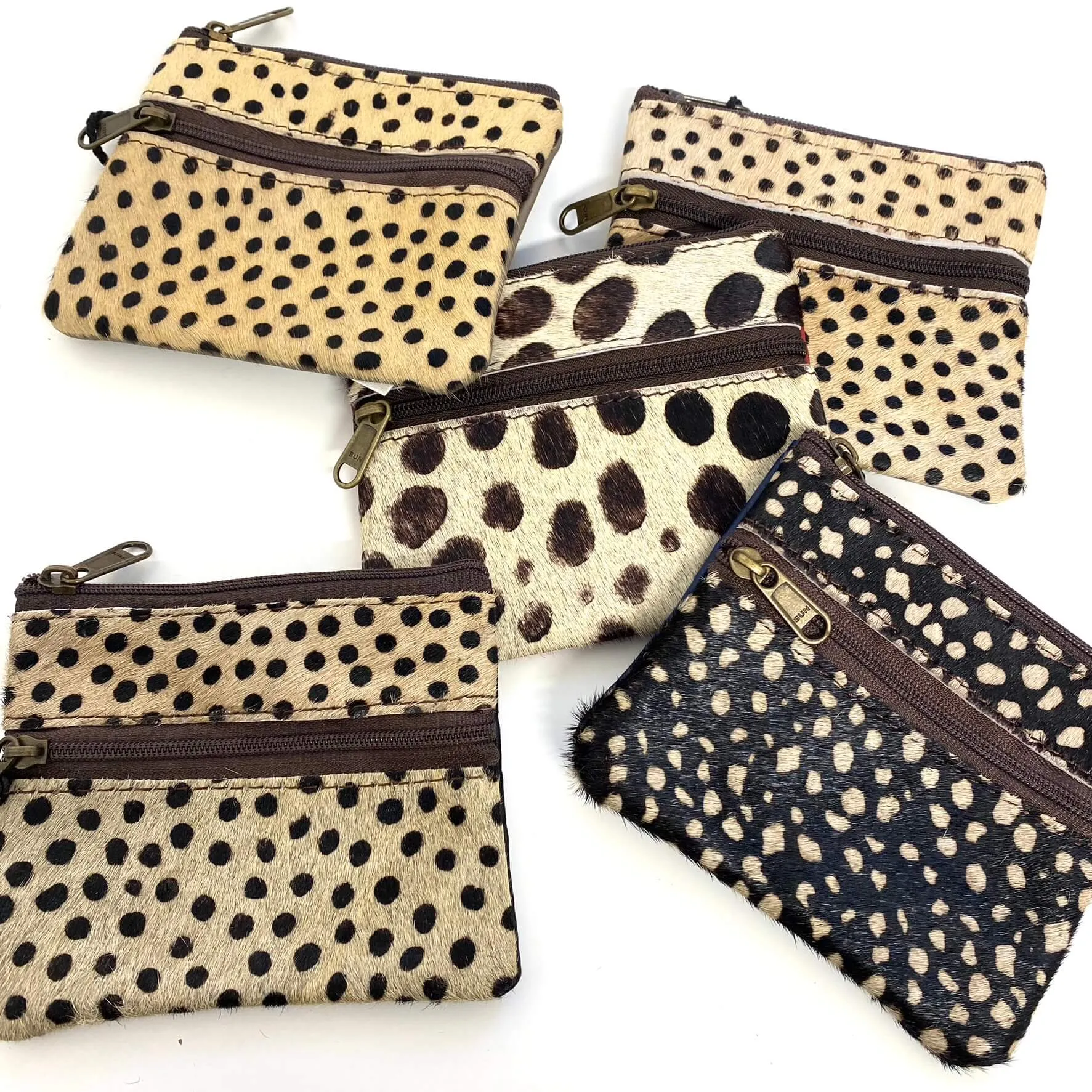 Soruka Ari Small Leather Zip Purse - Large Spot (assorted)
