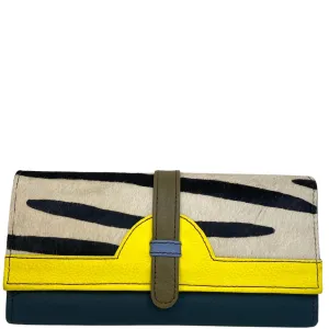 Soruka Half Moon Leather Purse - Yellow Navy