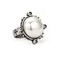 SPIKED RING WITH PEARL CABOCHON