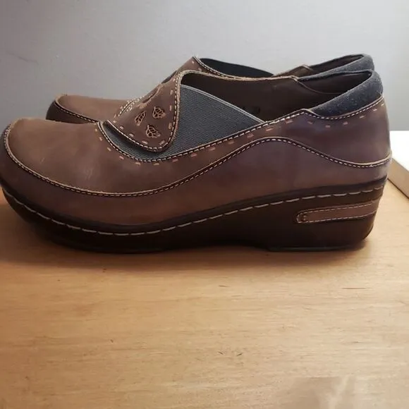 SPRING STEP‎ L'ARTISTE Burbank Floral Tan Leather Clog Women's 8.5