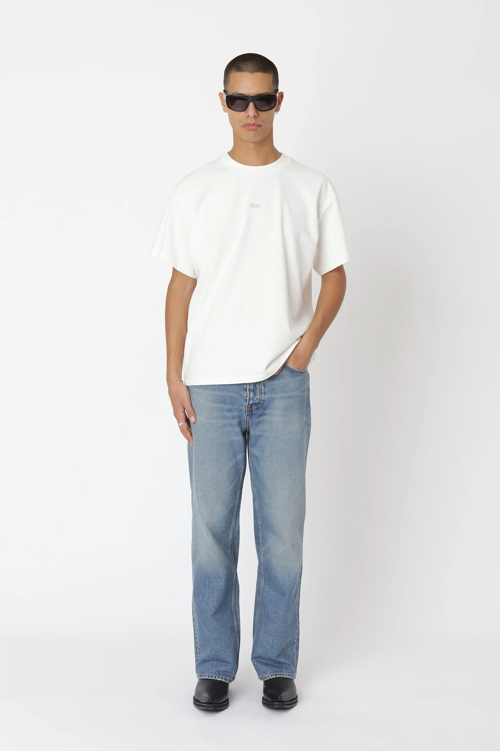 Staff Boxy Tee - Washed White