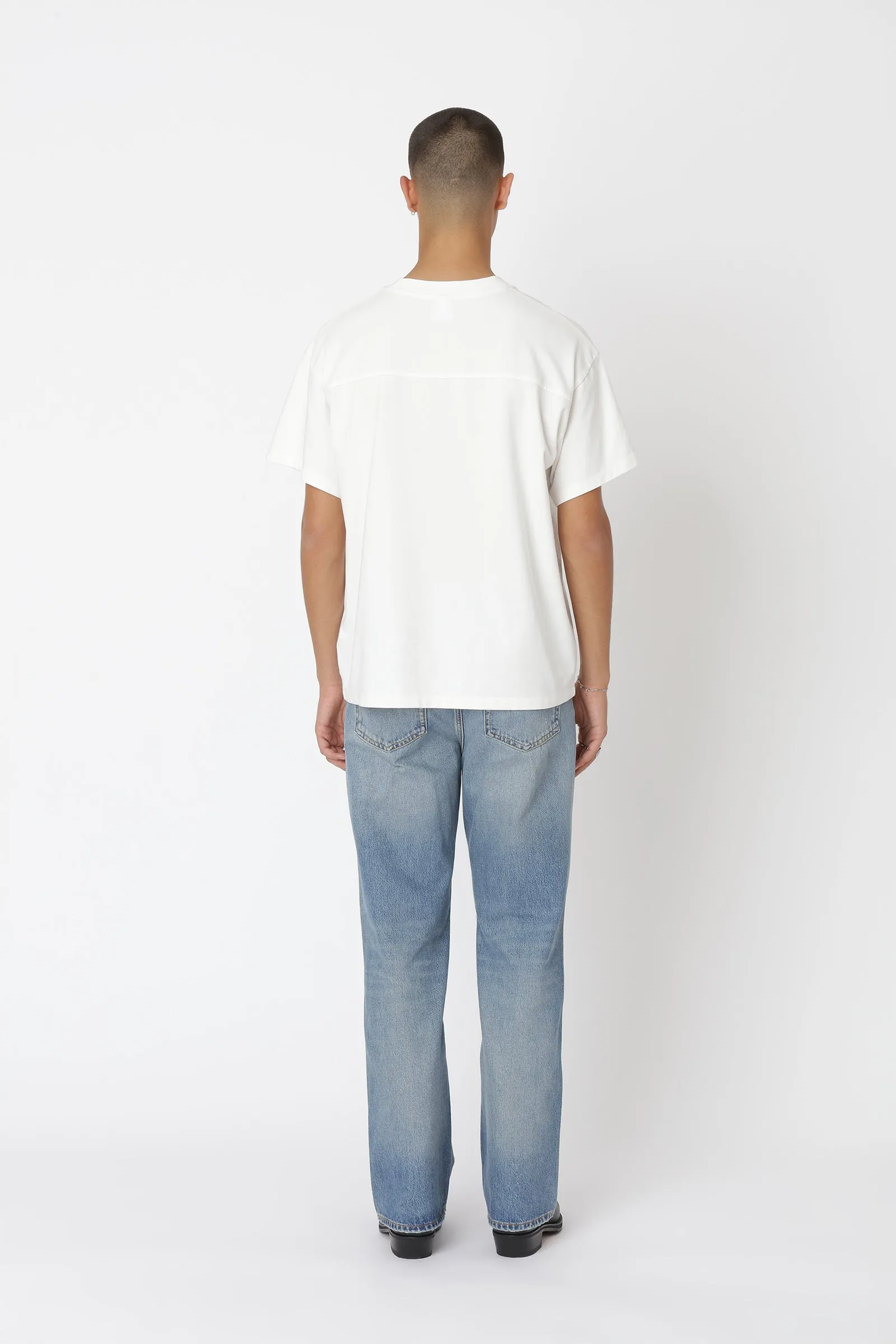 Staff Boxy Tee - Washed White