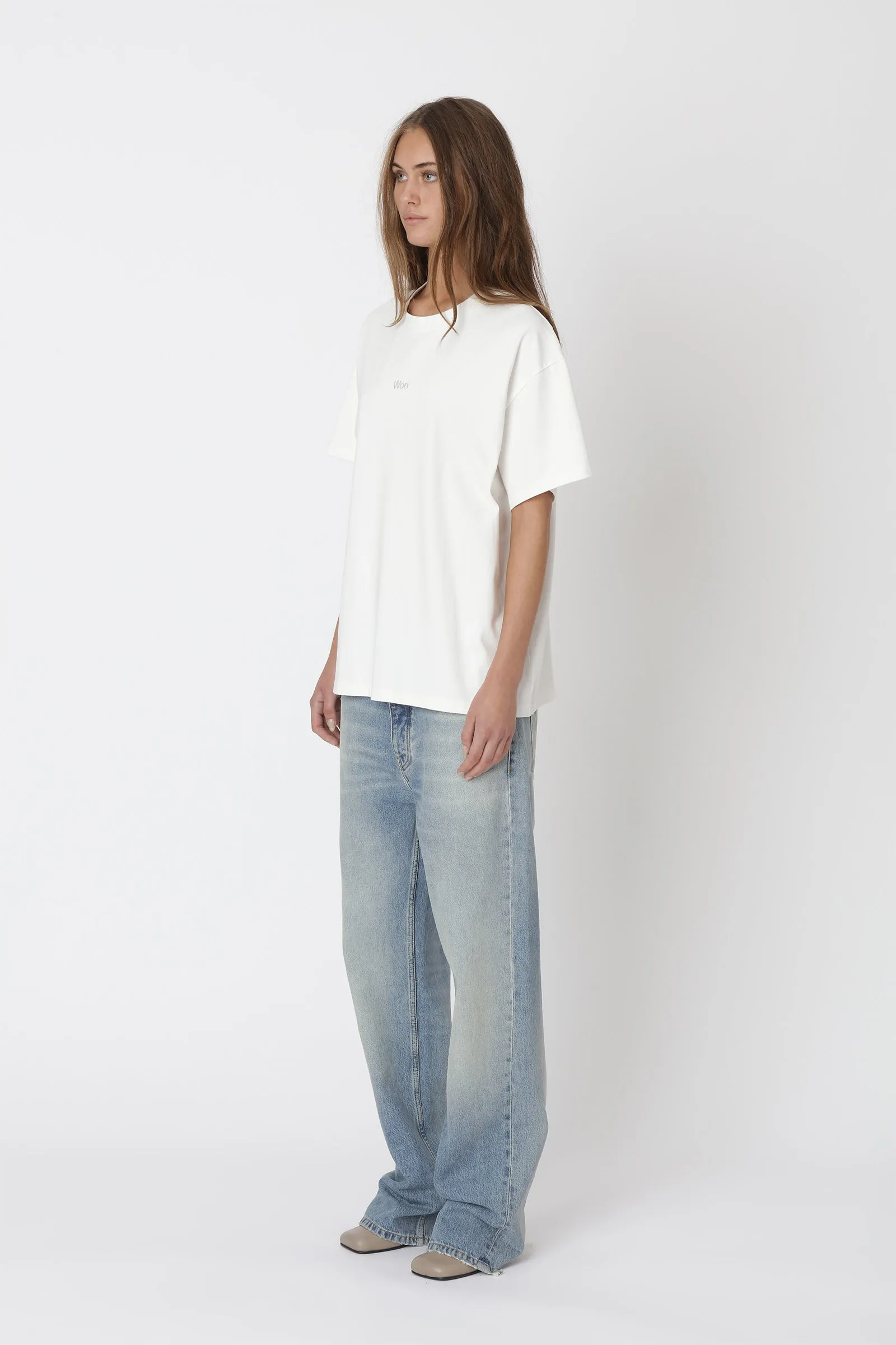 Staff Boxy Tee - Washed White