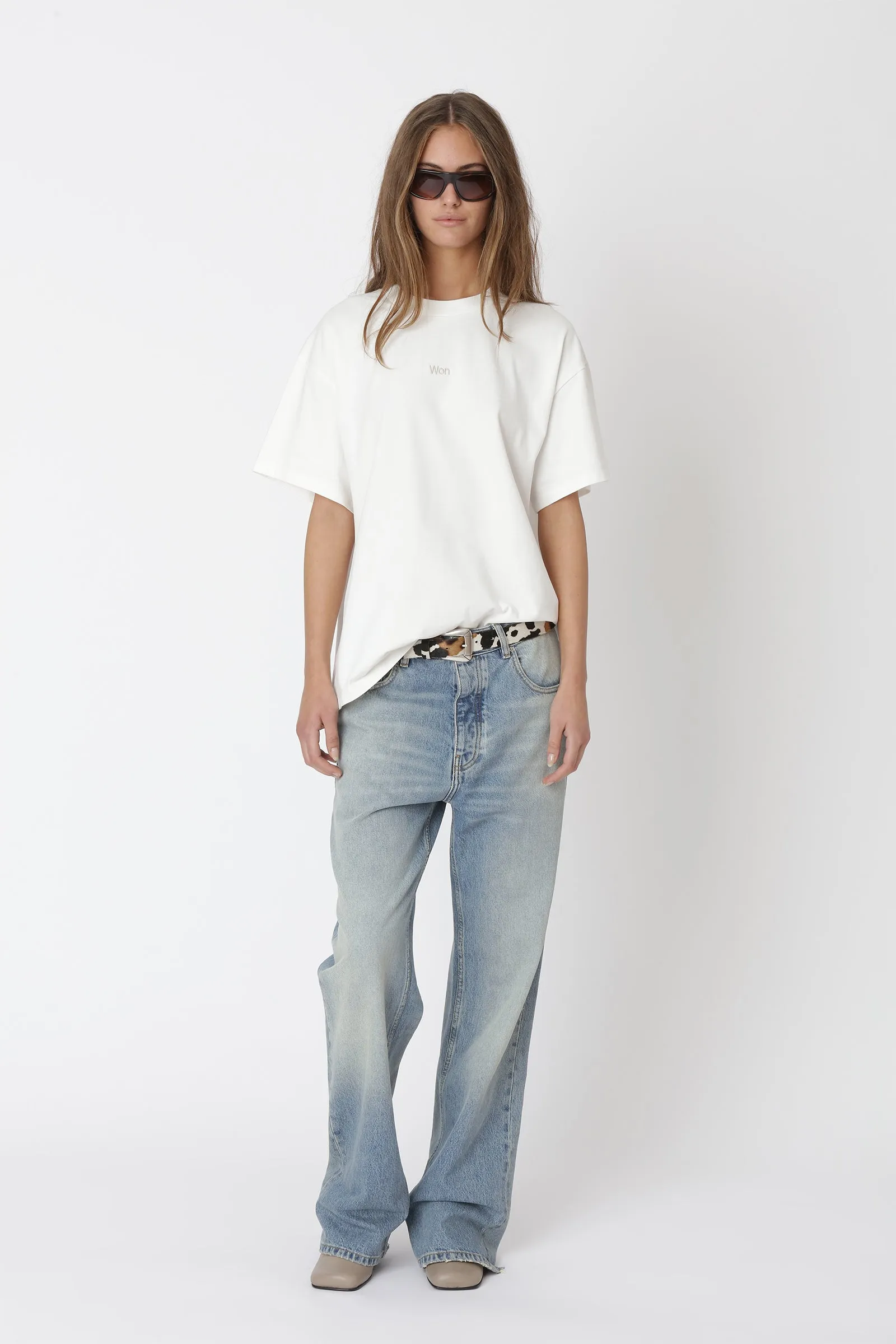 Staff Boxy Tee - Washed White