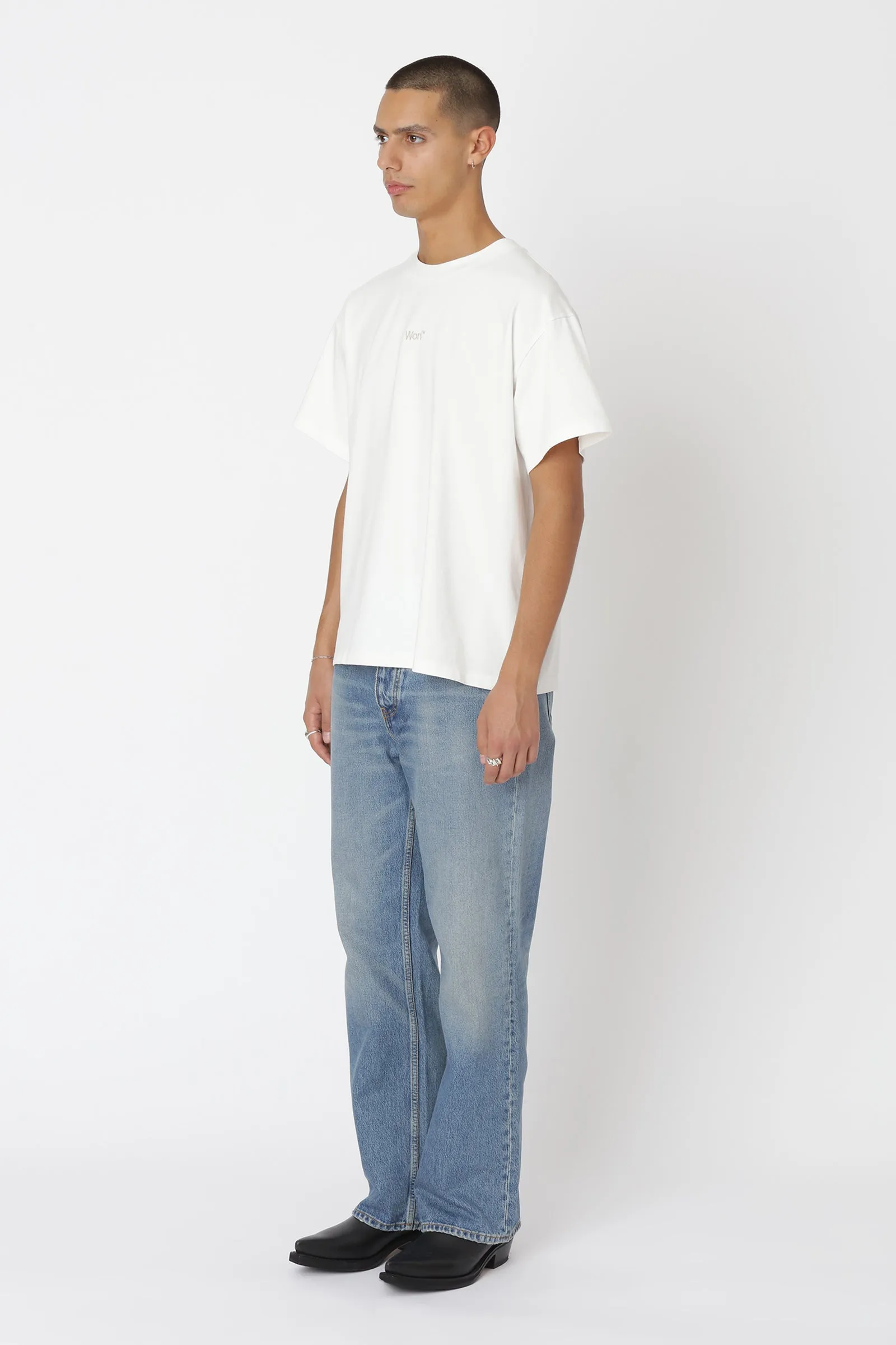 Staff Boxy Tee - Washed White