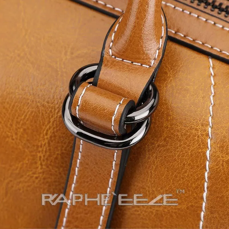 Stain Resistant Original Leather Mini Handbag Brown