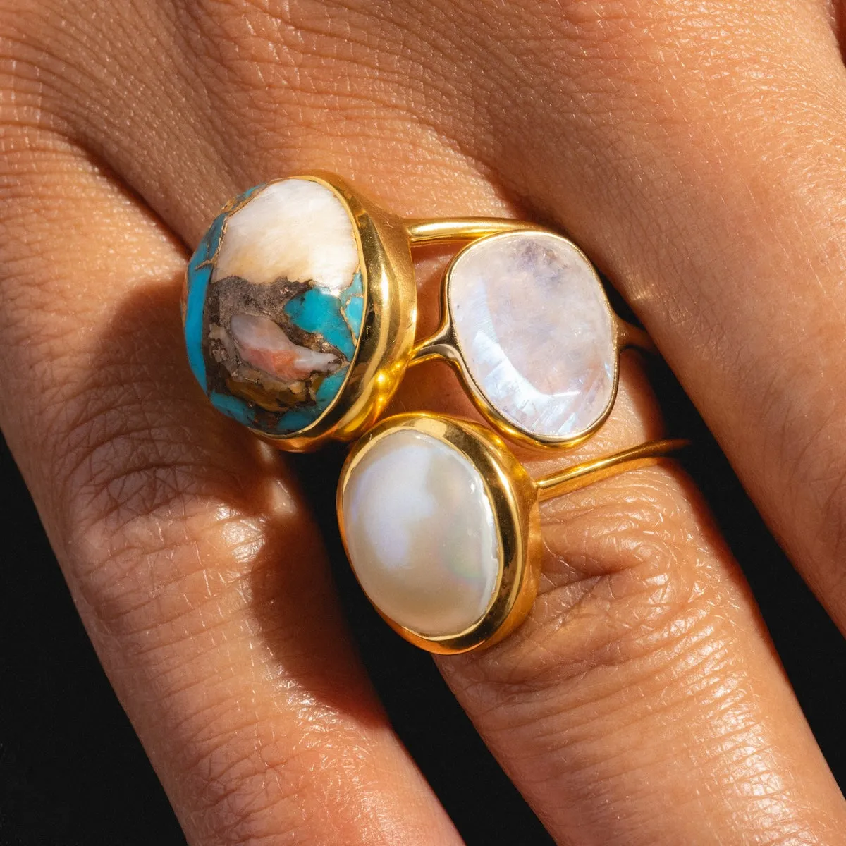 Statement Oyster Turquoise Ring